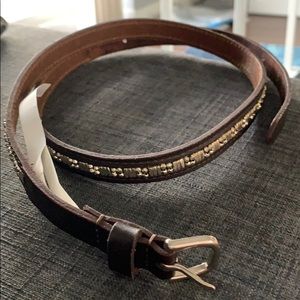 American Eagle leather belt with silver accents